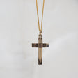 VINTAGE 9CT YELLOW GOLD PATTERNED CROSS PENDANT