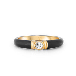 Kiki Black Enamel Ring