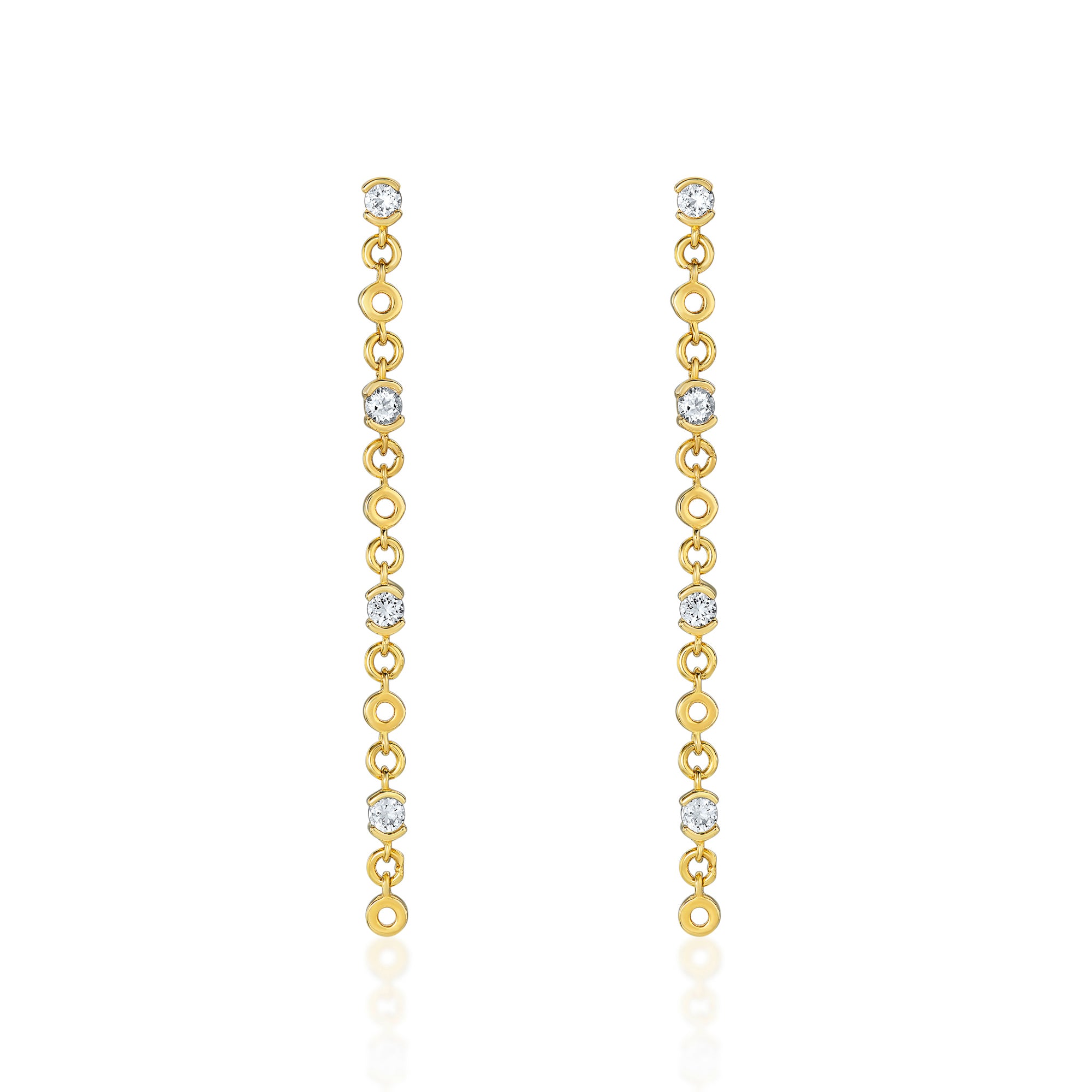 Lyla Gold Drop Earrings with White Topaz