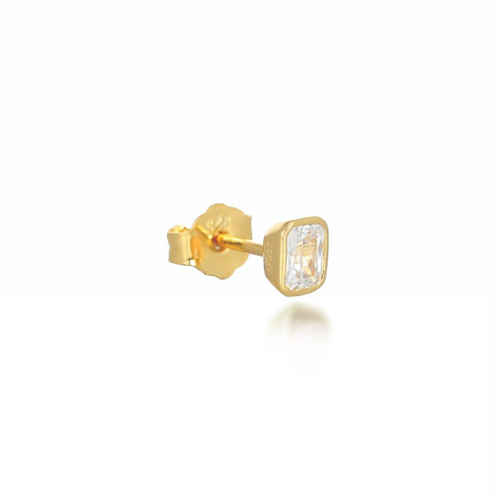 Simple stud earrings gold top