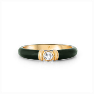 Kiki Green Enamel Ring