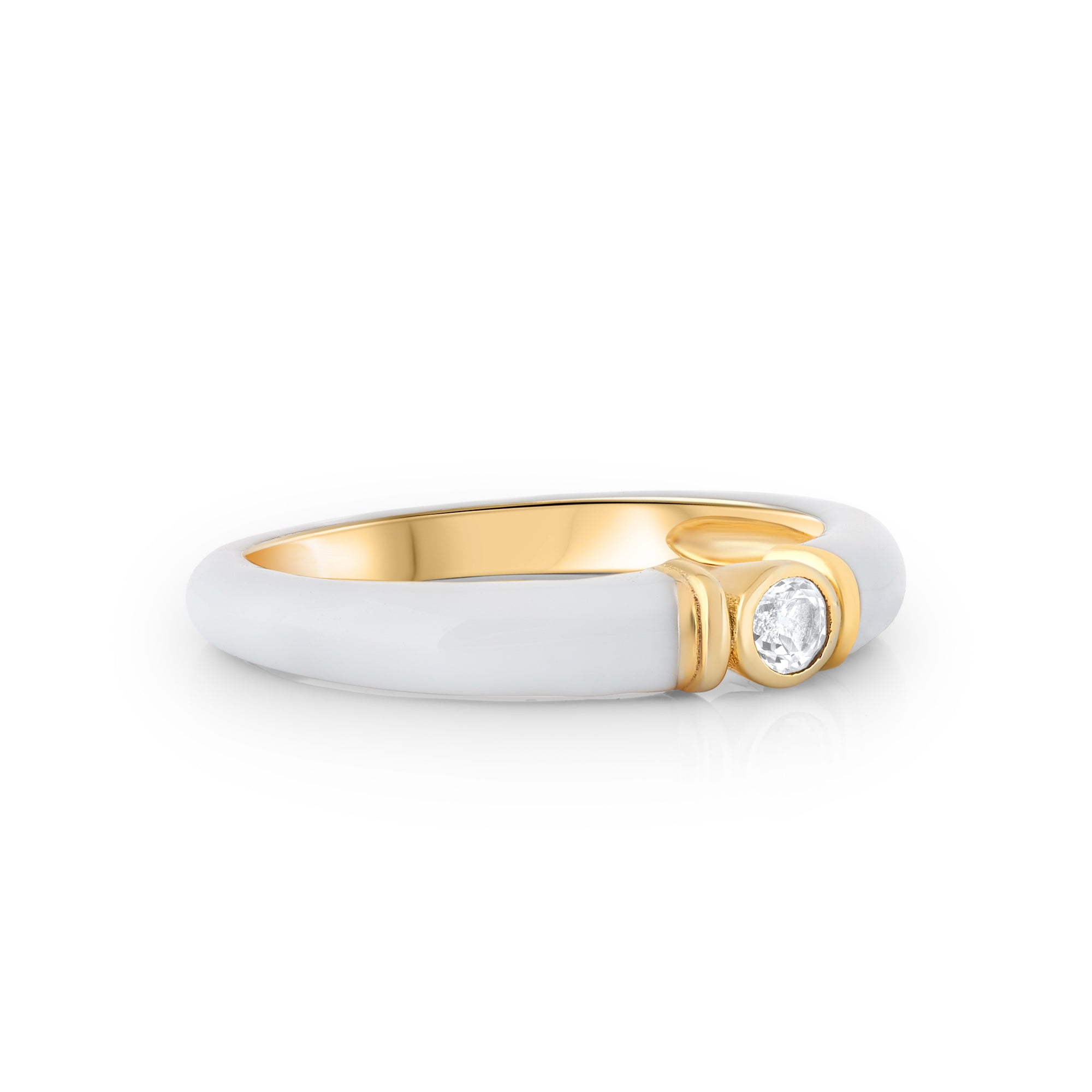 Kiki White Enamel Ring