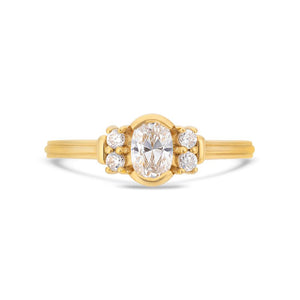 PACK: Gold Deco Oval Cut Solitaire Ring