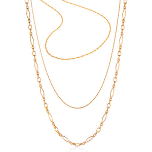 Layering chain set in gold