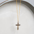 VINTAGE 9CT YELLOW GOLD PATTERNED CROSS PENDANT