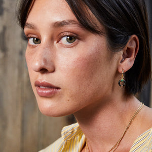 Delphine Black Enamel Earrings