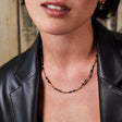 PRE-ORDER: Marlowe Black Enamel Necklace with White Topaz