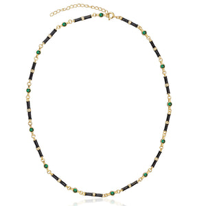 Marlowe Black Enamel Necklace