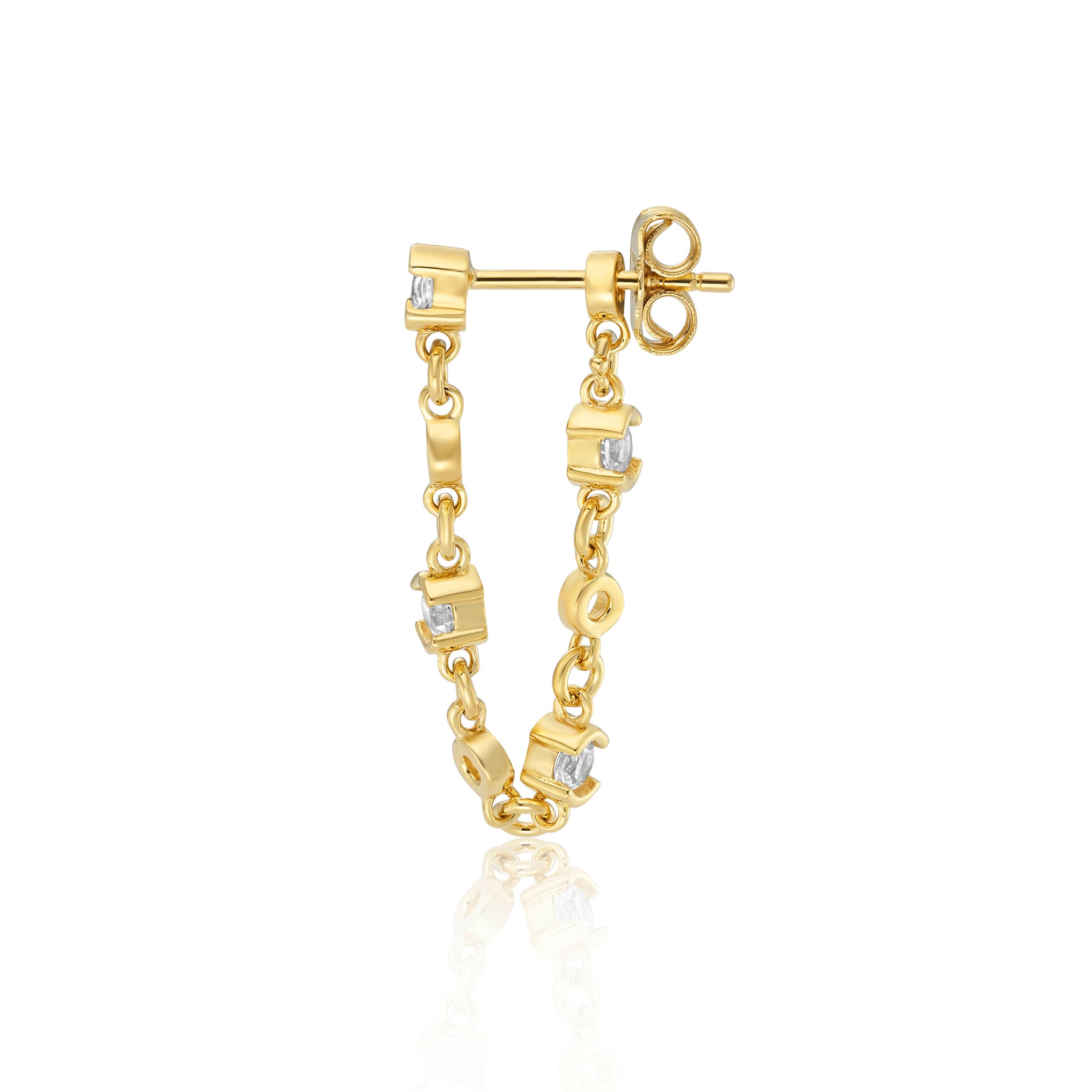 Lyla Gold Drop Earrings with White Topaz