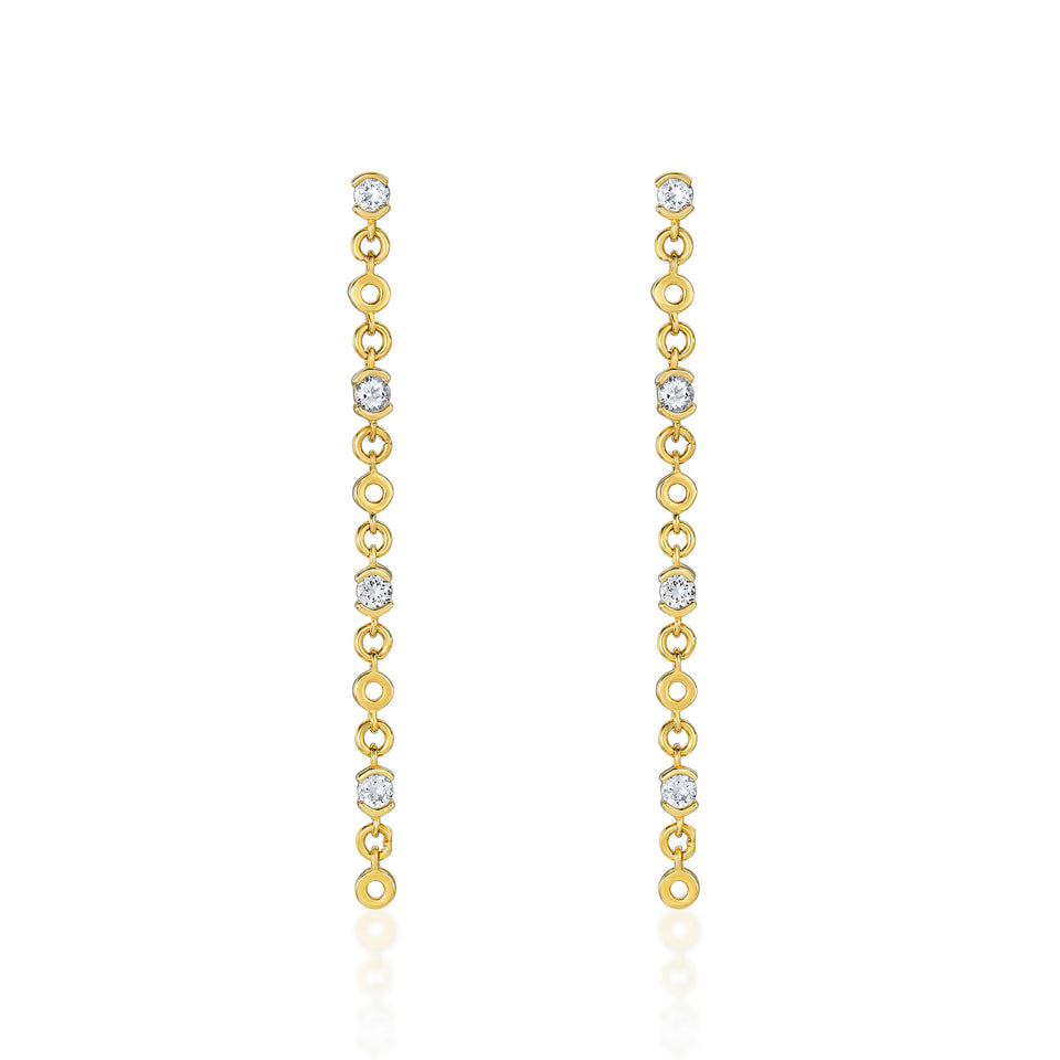 Linear Glint Diamond Drop Earrings | Timeless Drop Earring | CaratLane