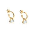 Blue Topaz Charms (March) on Twisted Hoops