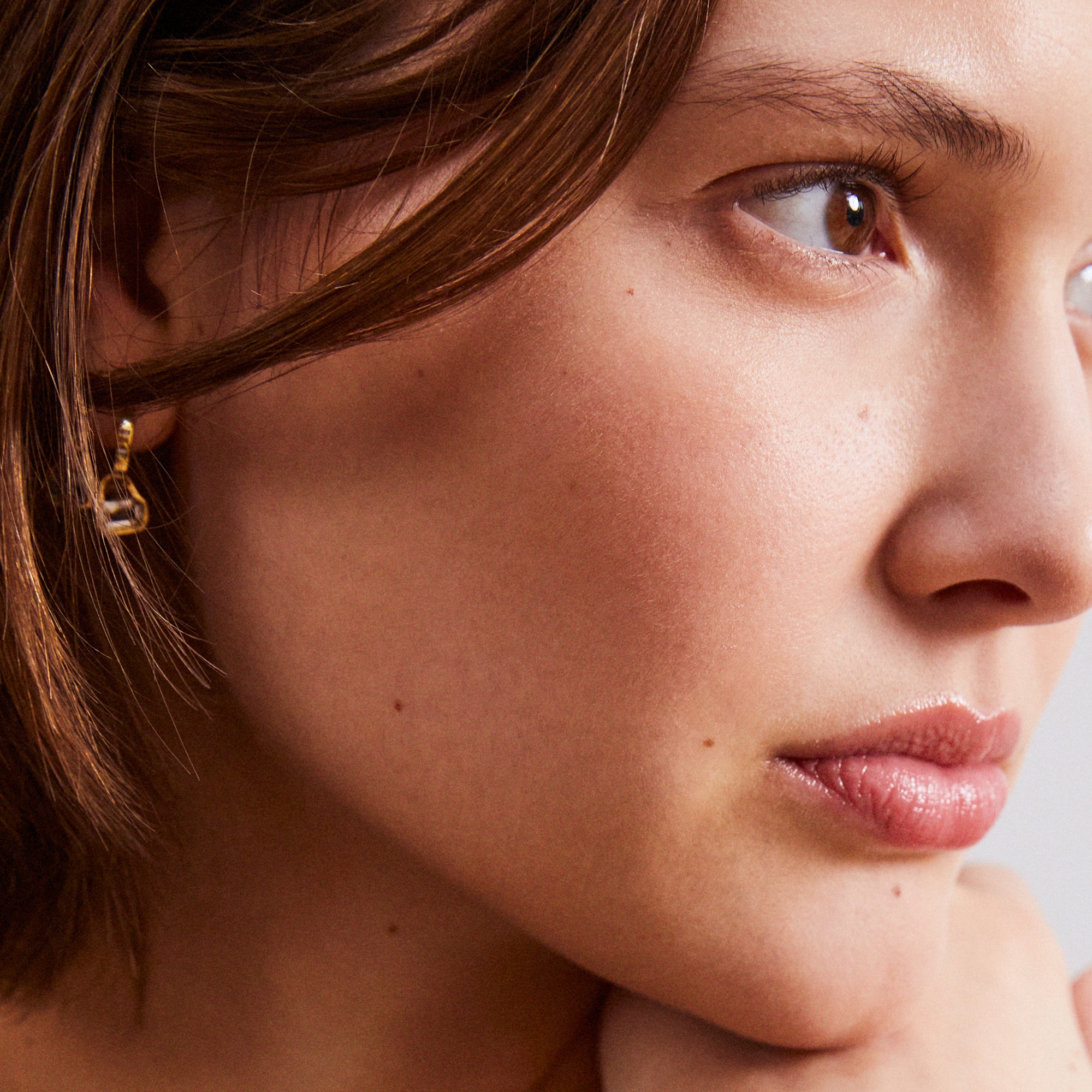 April: White Topaz Charms on Baguette Cut Hoops