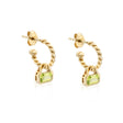 Peridot Charms (August) on Twisted Hoops