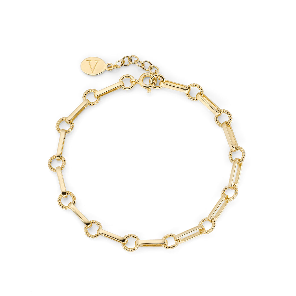 Twisted Link Vintage Chain Bracelet in Gold | SS24 | V by Laura Vann ...