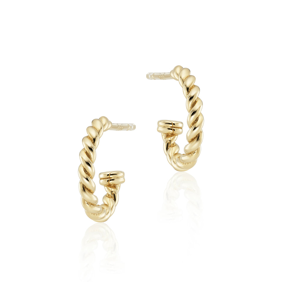 Twisted Hoops in Gold