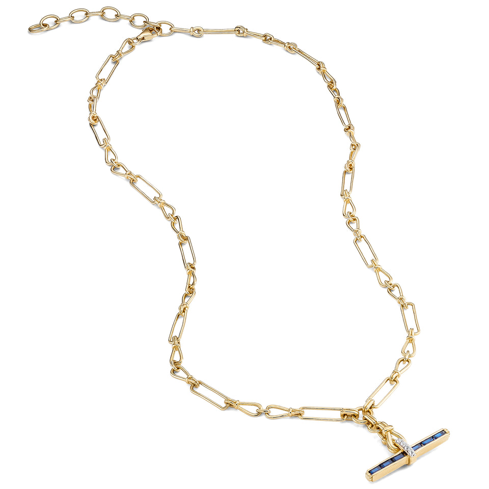 Jeane T-Bar Necklace on Heavy Chain