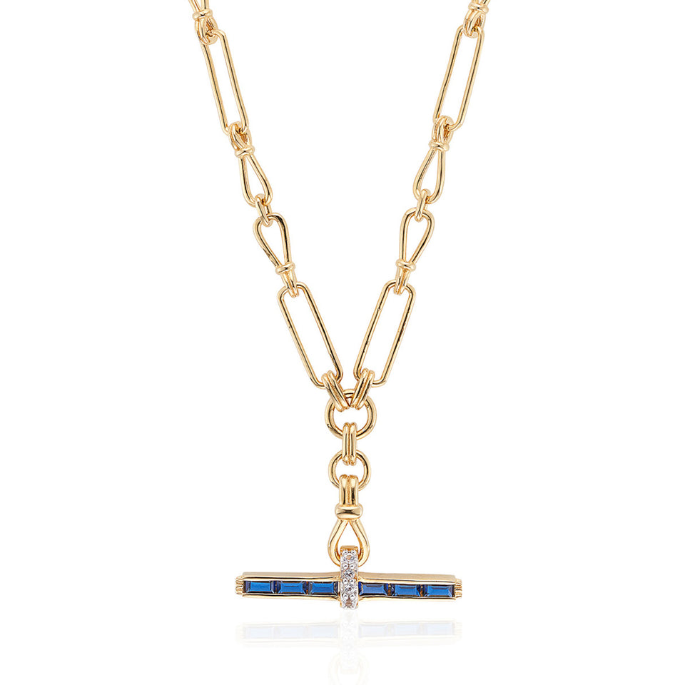 Jeane T-Bar Necklace on Heavy Chain