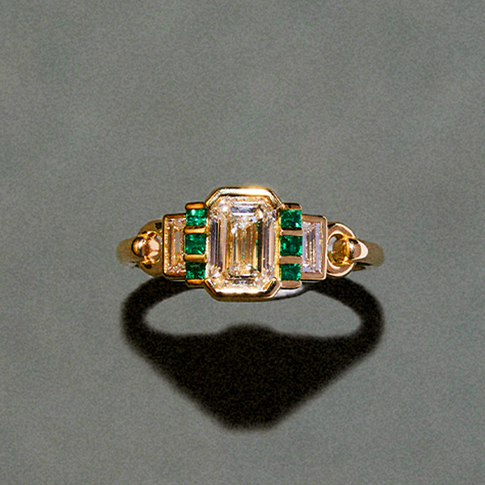 Signature Emerald Cut Geometric Ring