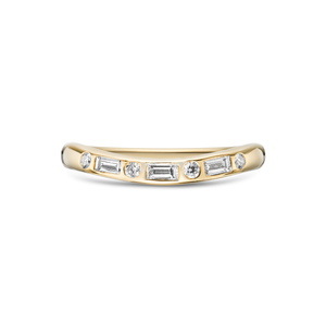 Scooped Brilliant and Baguette Cut Band