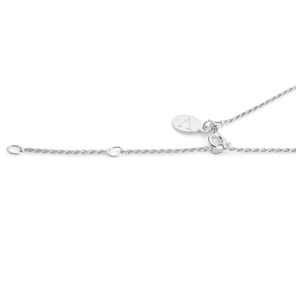 Rhodium plated Twisted Rope chain