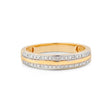 VINTAGE 9CT YELLOW GOLD DOUBLE-ROW HALF ETERNITY RING