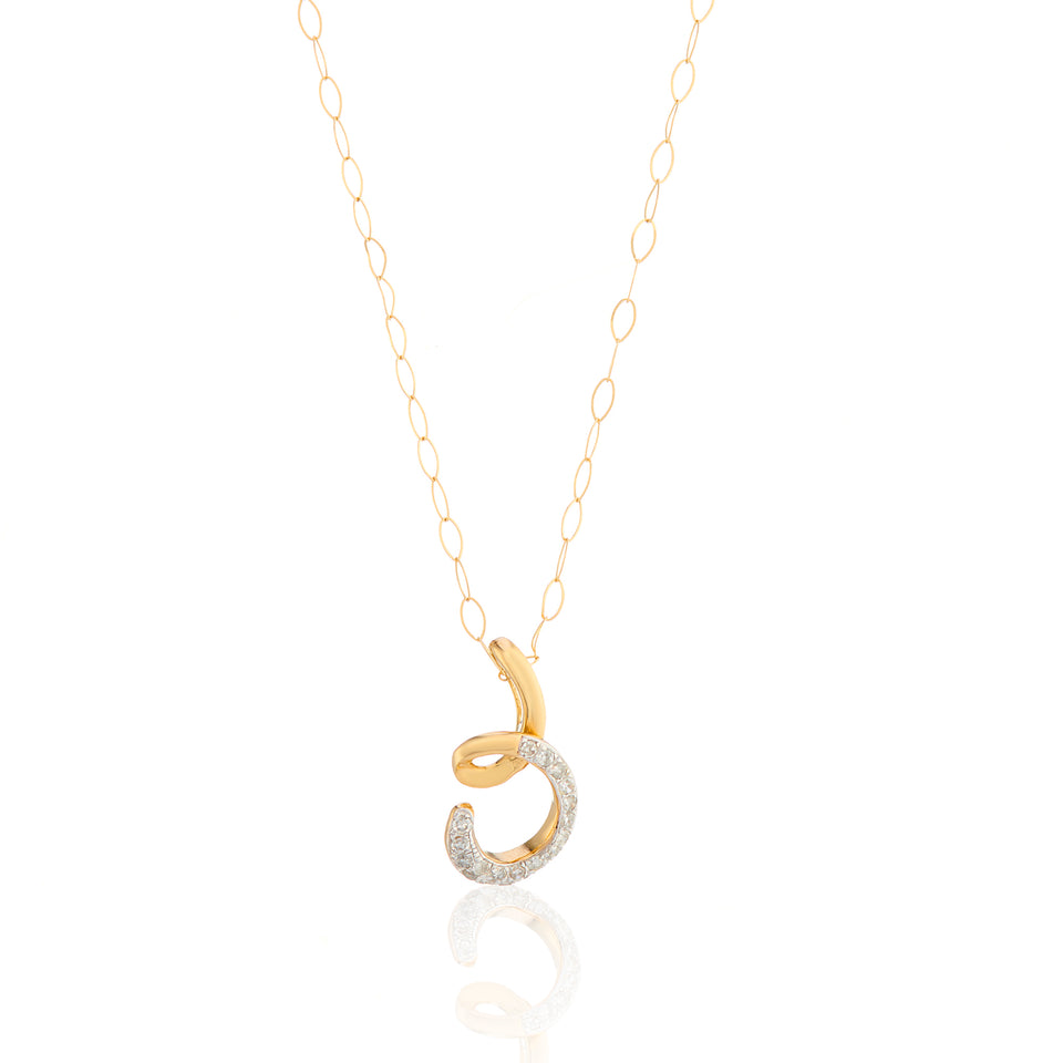 VINTAGE 9CT YELLOW GOLD SQUIGGLE PENDANT