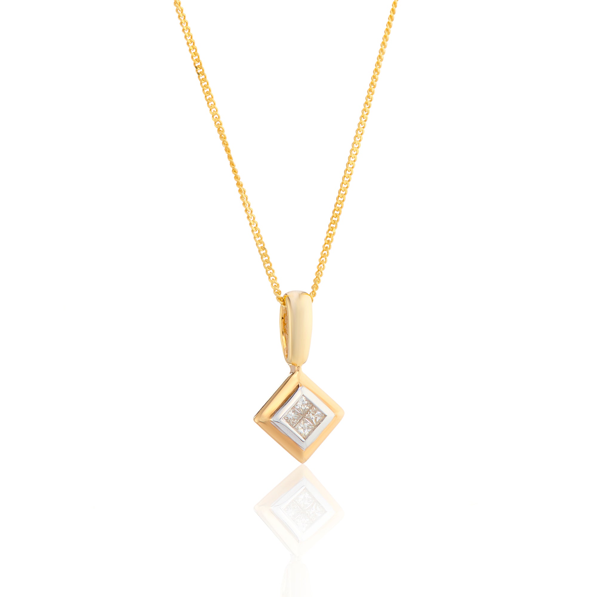 VINTAGE 9CT GOLD PENDANT WITH DIAMOND