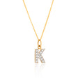 VINTAGE 9CT YELLOW GOLD K INITIAL PENDANT WITH CUBIC ZIRCONIA