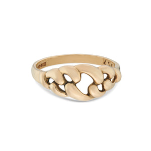 VINTAGE SOLID 9CT YELLOW GOLD OPEN LINK RING