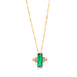 Audrey Green Necklace on Figaro Chain