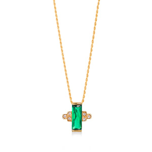 Audrey Green Necklace on Rope Chain