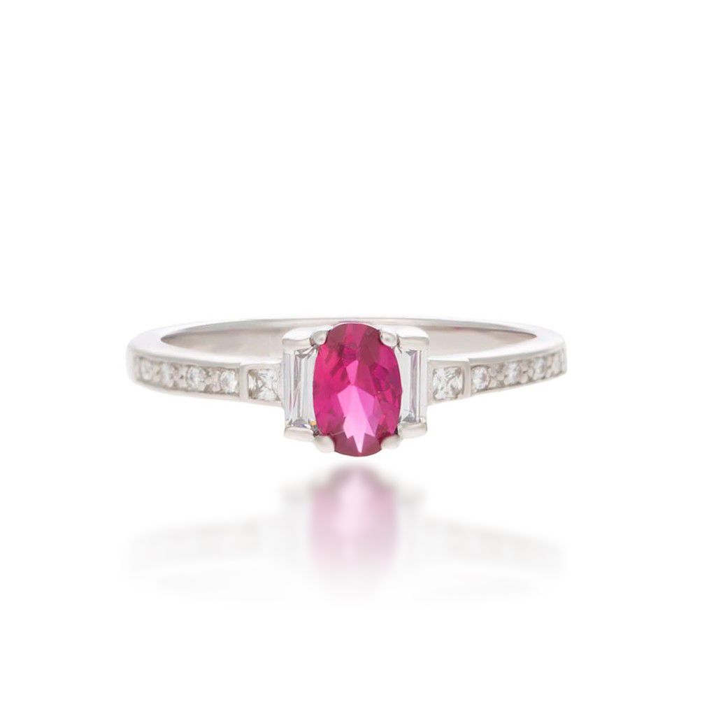 Joan Sterling Silver Ring in Pink