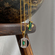 Audrey Green Necklace on Figaro Chain