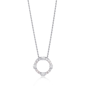 Luna Sterling Silver Circle Necklace on Rope Chain