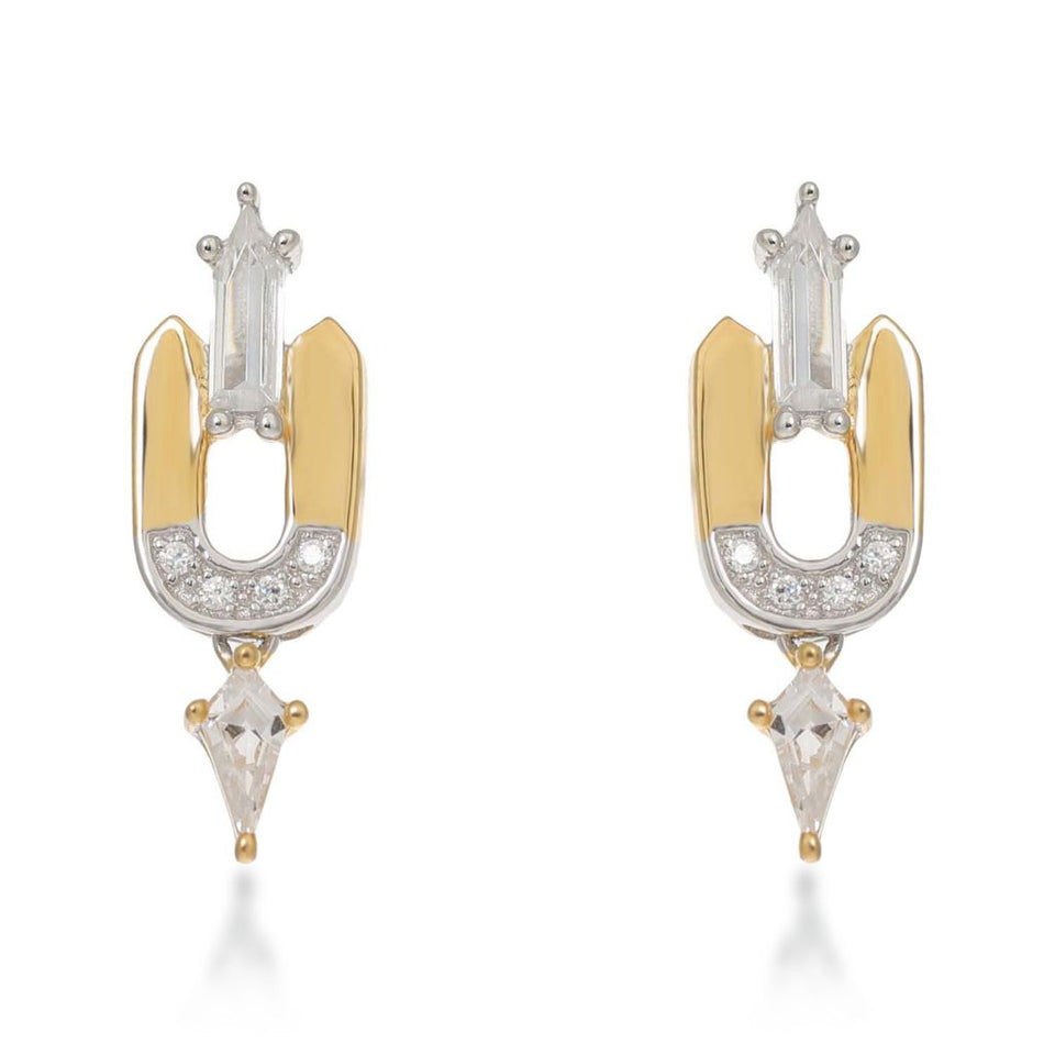 Leandra Sterling Silver Gold Stud Earrings