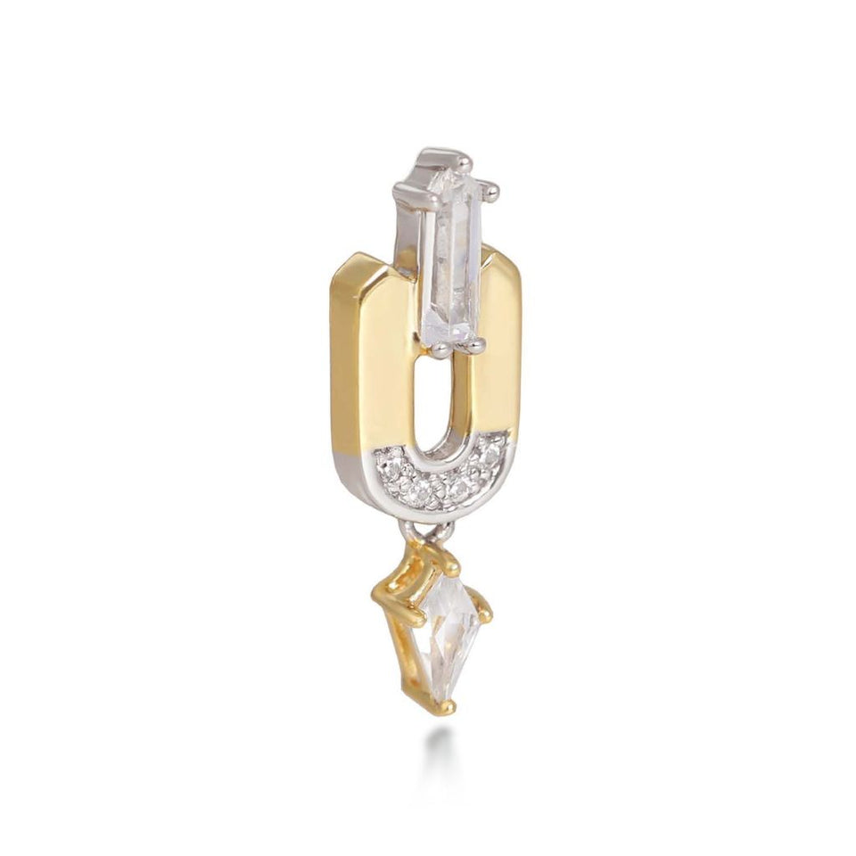 Leandra Sterling Silver Gold Stud Earrings