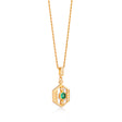 Darcy Gold Necklace in Green on Rope Chain