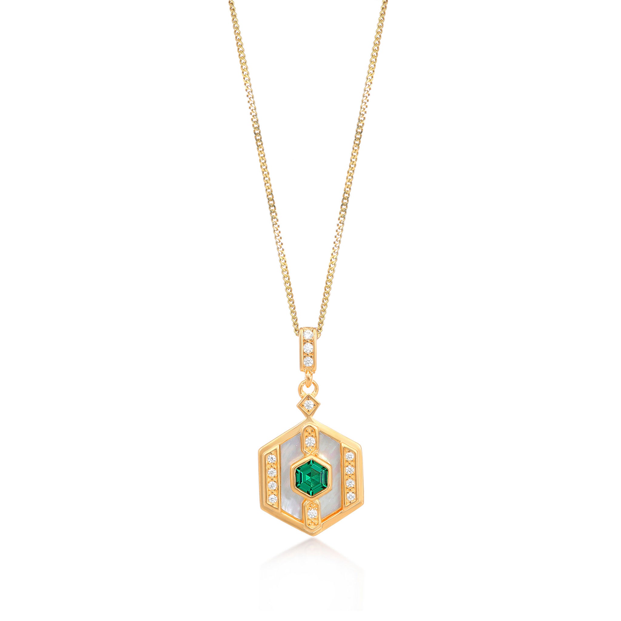 Darcy Gold Necklace in Green