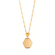 Esme Gold Necklace in Blue & Pearl on Figaro Chain