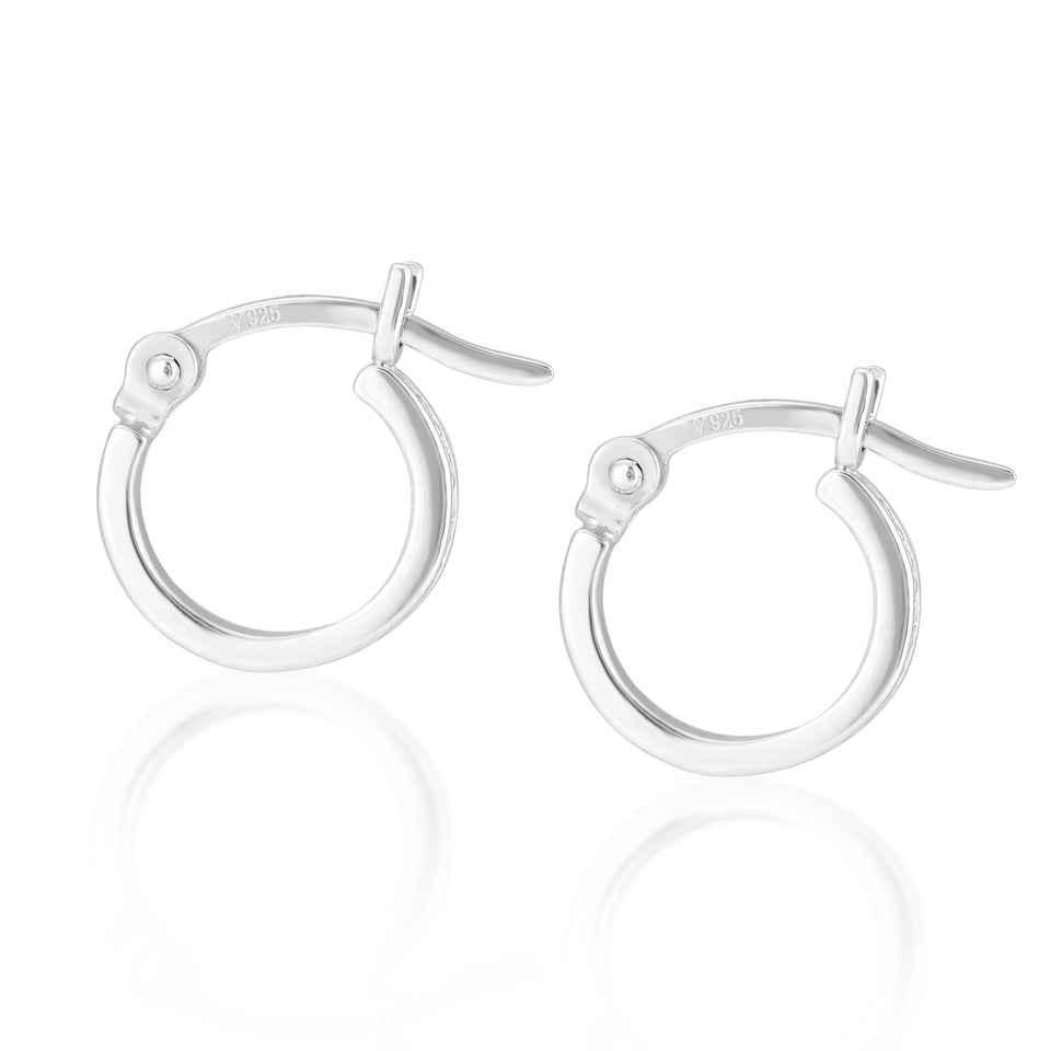 Iris Silver Hoop Earrings