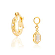 Lena Gold Hoop Earrings + Hex Charms