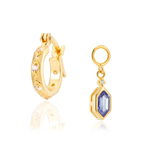 Lena Gold Hoop Earrings + Hex Charms