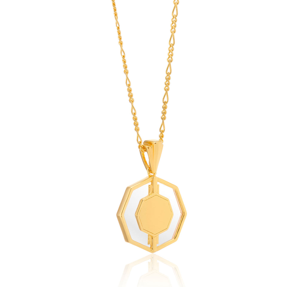 Kim Glass Necklace in Gold