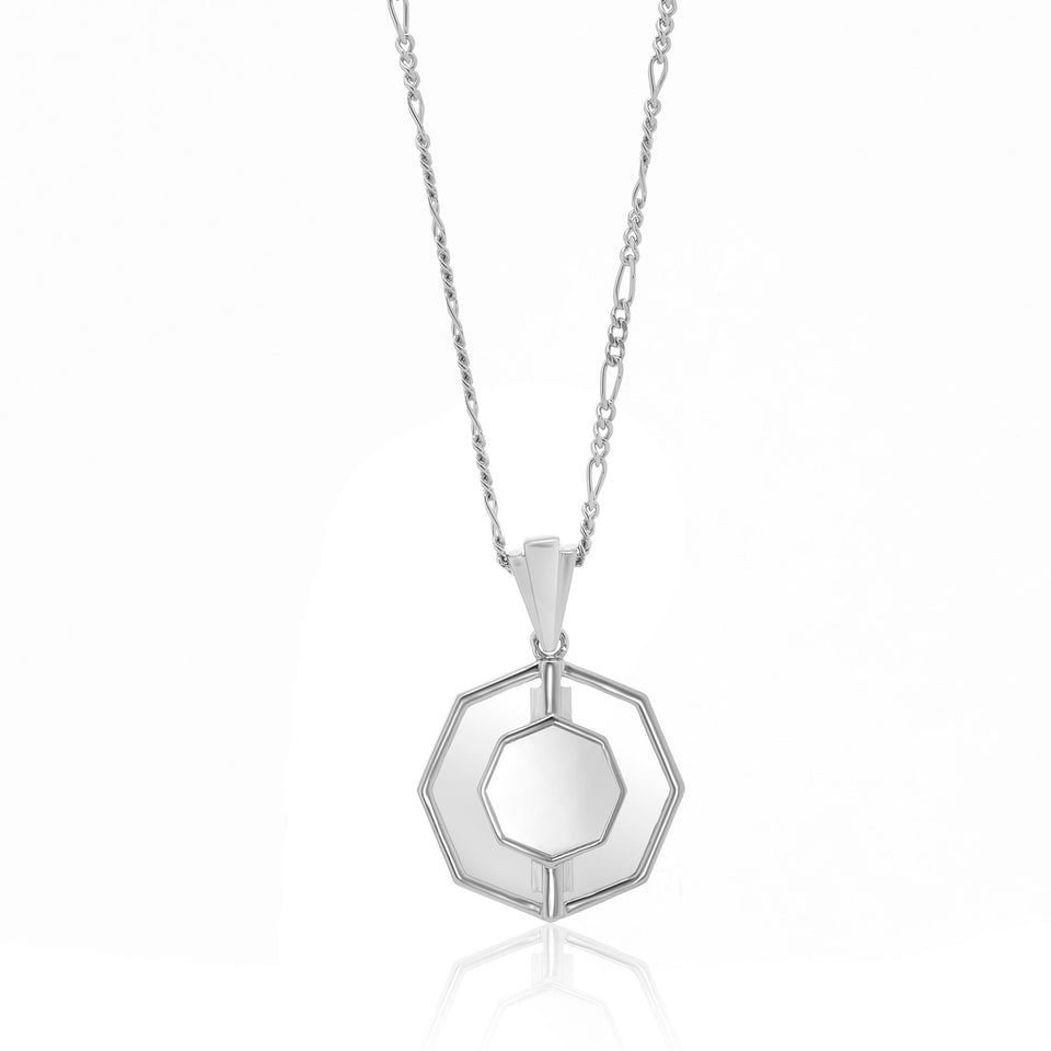 Kim Glass Necklace in Silver