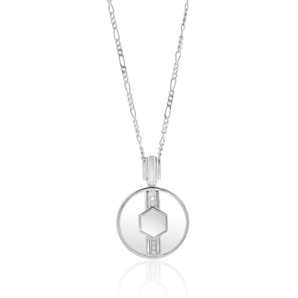 Cindy Glass Necklace in Silver