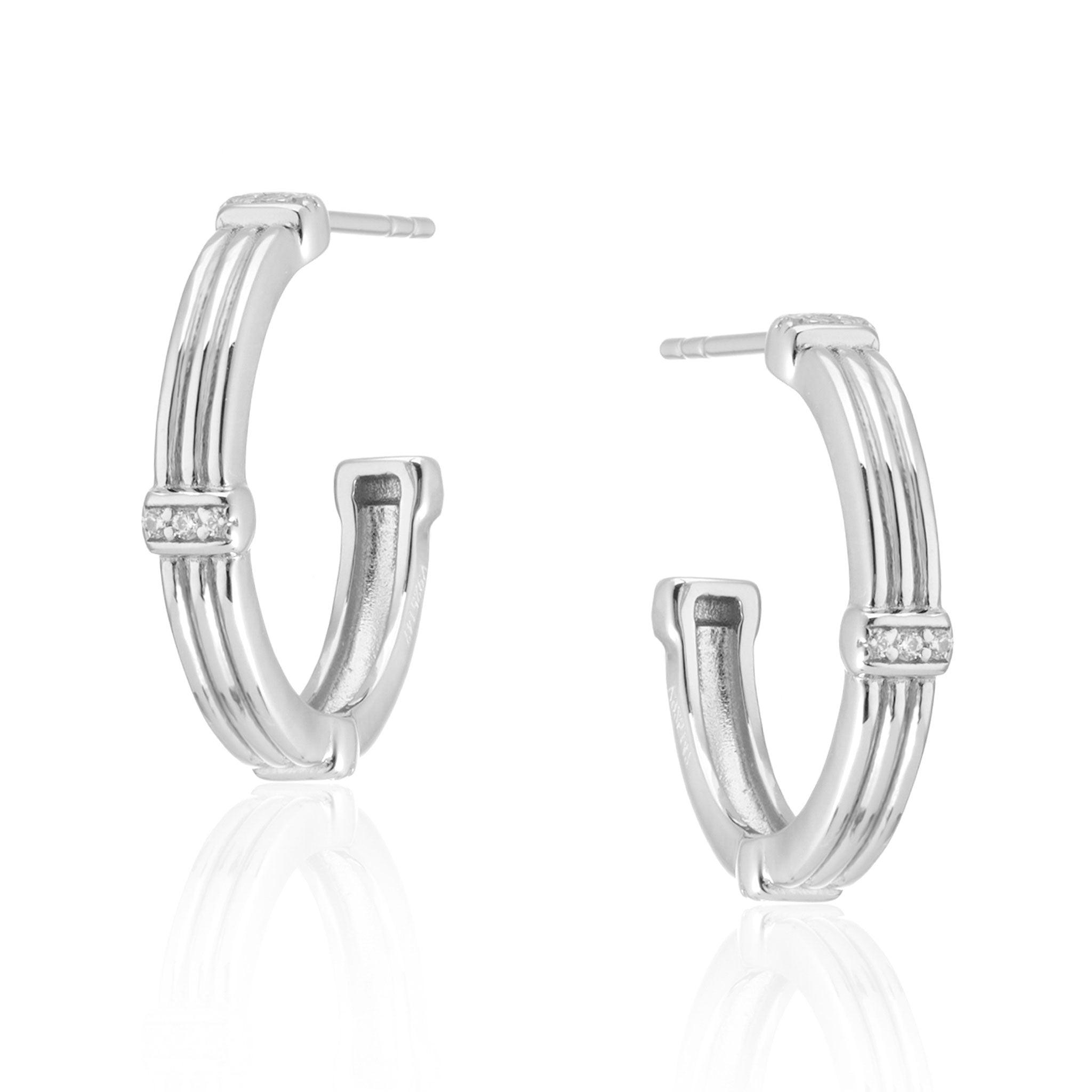 Halle Medium Hoop Earrings in Silver