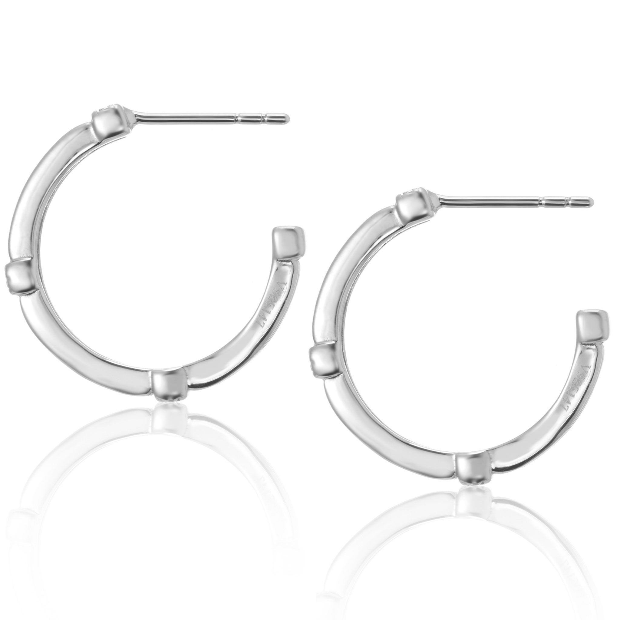 Halle Medium Hoop Earrings in Silver