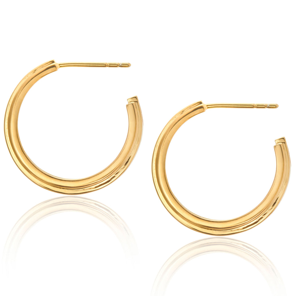 Angelina Chunky Hoop Earrings in Gold