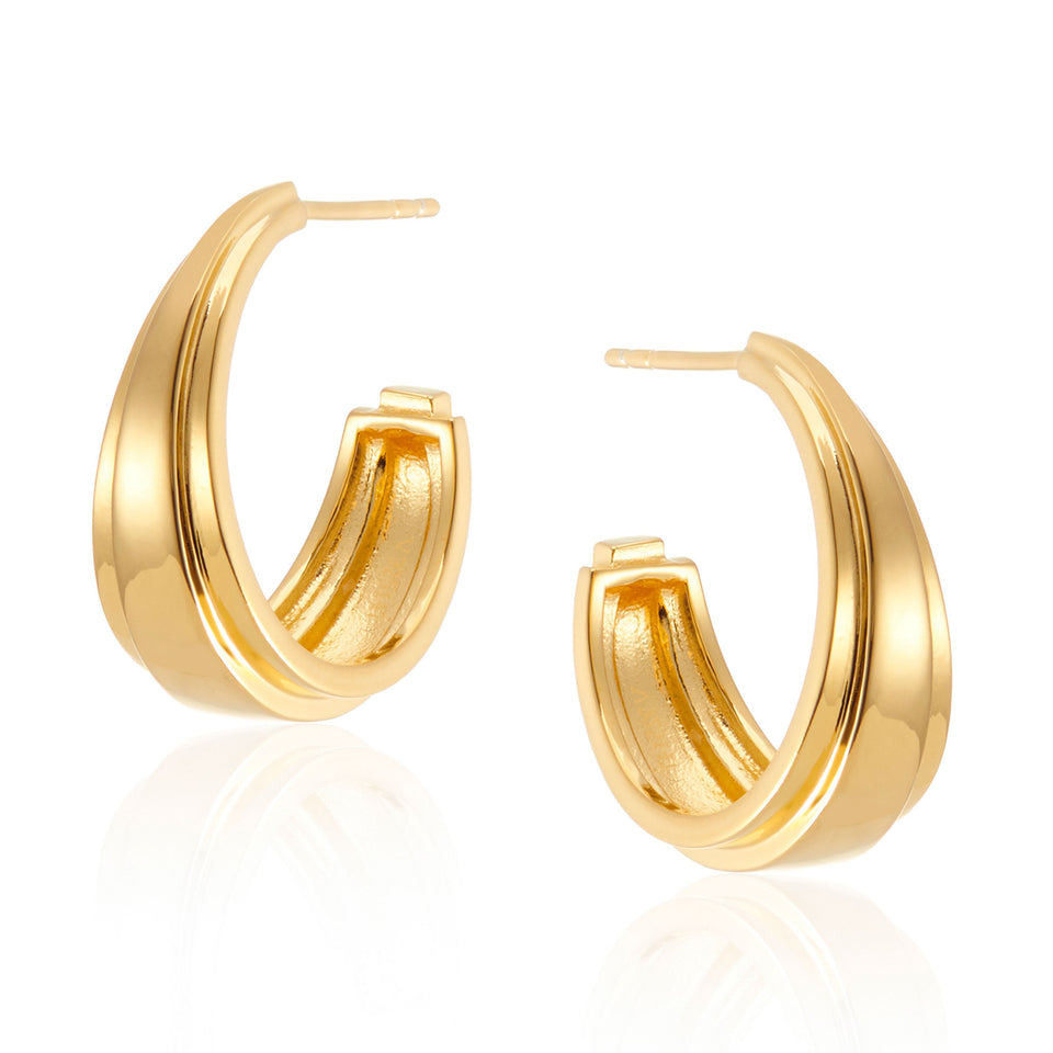 Angelina Chunky Hoop Earrings in Gold