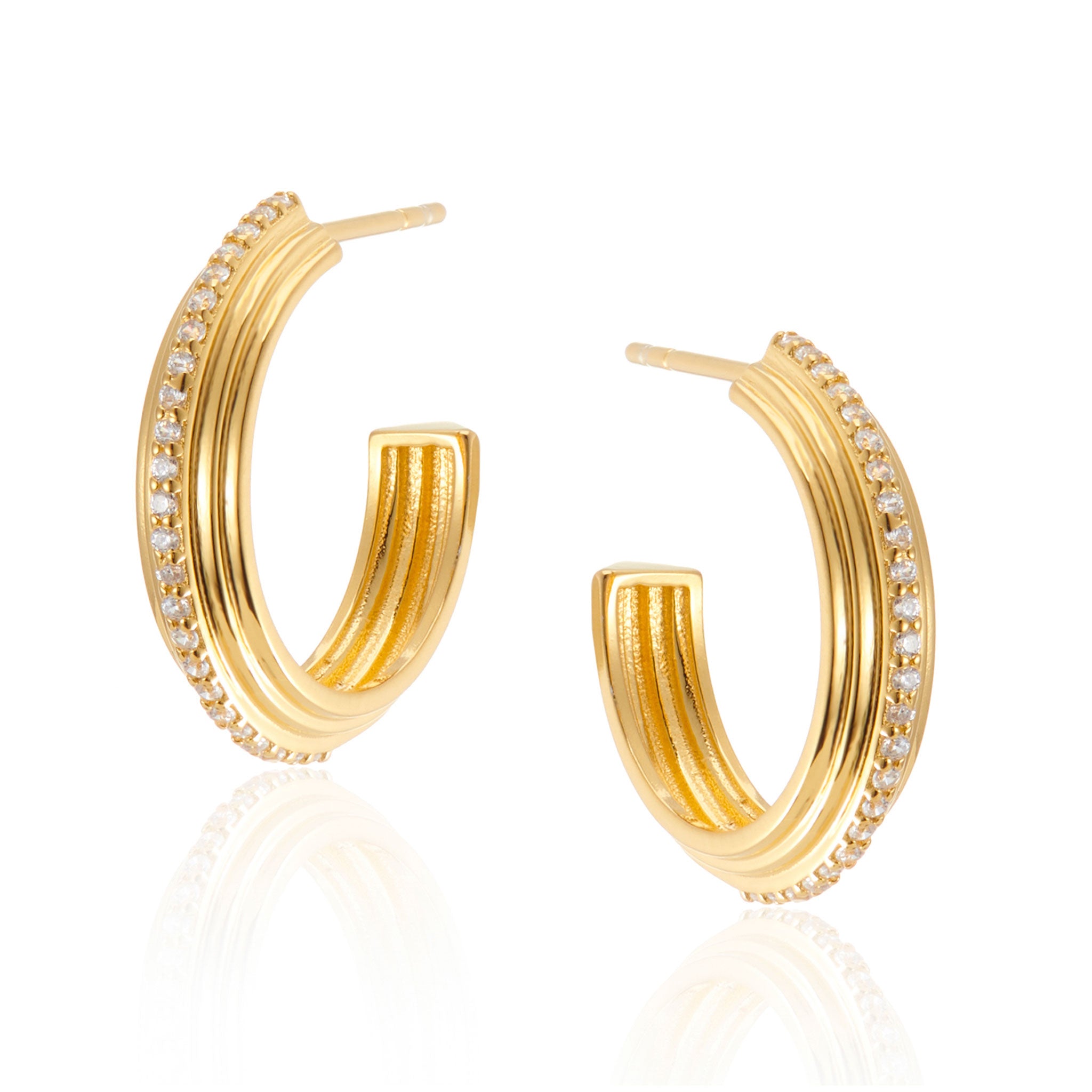Neve Chunky Hoop Earrings in Gold